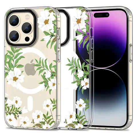Tech-Protect MagMood Sedmikrásky s listy / Kryt s MagSafe / Apple iPhone 15 Pro Max