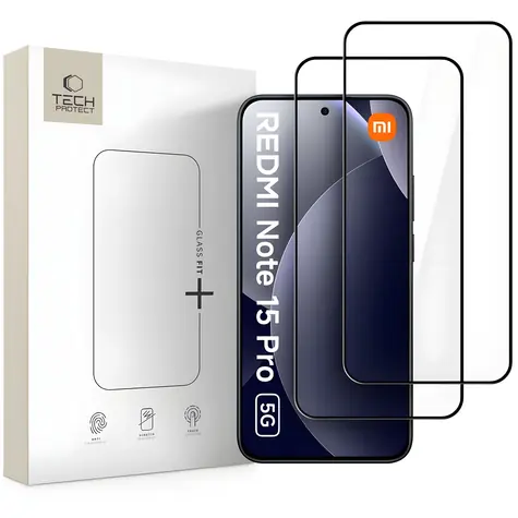 Tech-Protect Glass Fit+ černá / Ochranné sklo pro Xiaomi Redmi Note 15 Pro 5G / 2 ks