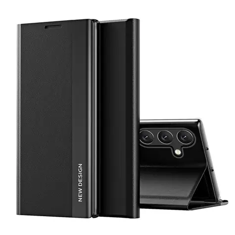 Hurtel Sleep Case Pro pro Samsung Galaxy S25 Edge černá / Pouzdro / Flip / Se stojánkem