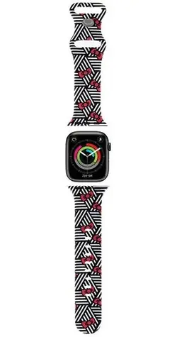 Hello Kitty Silicone Bows & Stripes černá / Řemínek pro Apple Watch / 38/40/41mm