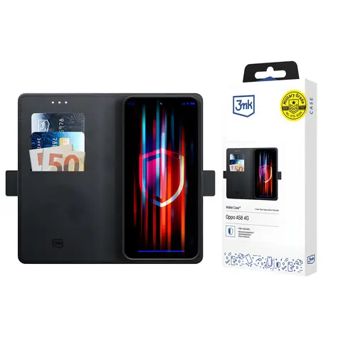 3mk Wallet Case Oppo A58 4G černá / Peněženkové pouzdro