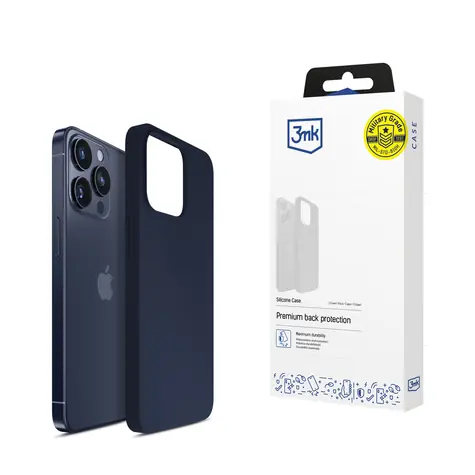 3mk Silicone Case tmavě modrá pro Apple iPhone 15 Pro / Ochranný kryt / Silikonové pouzdro