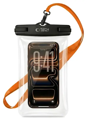 Tech-Protect Waterproof Case UWC7 černá/oranžová / Voděodolné pouzdro / Univerzální / do 6,9”