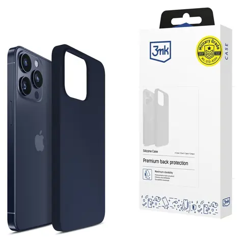 3mk Silikonové pouzdro Navy Blue / Pouzdro / Apple iPhone 15 Pro Max / silikon