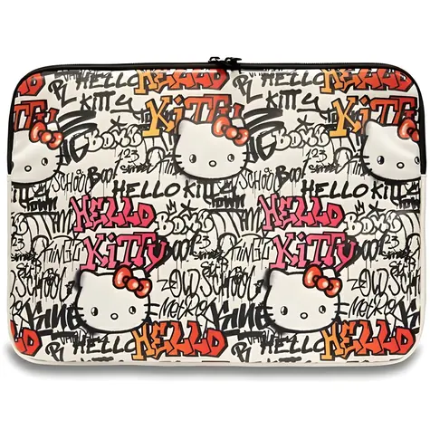 Hello Kitty PU Metal Logo béžová / Pouzdro na notebook / 14