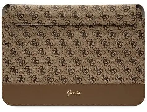 Guess 4G Stripe Metal Logo hnědá / Obal na notebook / 14
