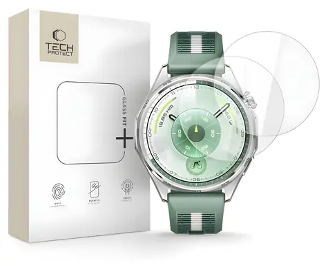 Tech-Protect Glass Fit+ transparentní / Ochranné sklo / Huawei Watch GT 6 46mm / 2 ks v balení