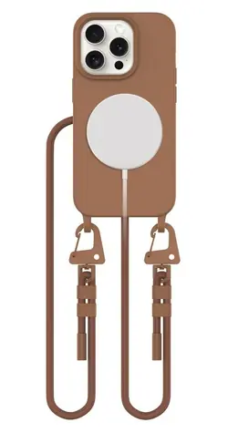 Tech-Protect MagNecklace hnědá / Kryt s řemínkem na krk / MagSafe / Apple iPhone 15 Pro