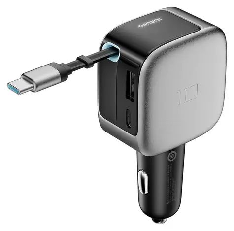 Cuktech CC903P šedá / Nabíječka do auta / 100 W / USB-C kabel 70 cm / displej