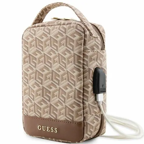 GUESS G Cube Stripe hnědá / Organizér