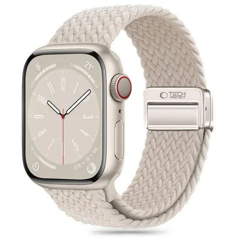 Tech-Protect Nylonmag béžová / Řemínek pro Apple Watch / nylonový, magnetický / 42/44/45/49 mm