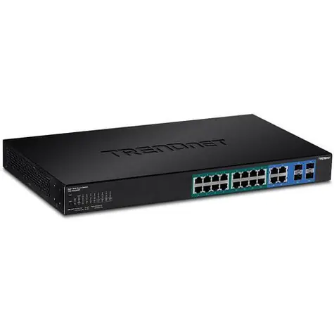 TRENDnet 20-portový Web Smart PoE+ switch se 4x SFP / Switch / 16x Gigabit PoE+ / 370 W / L2/L3 managed / rack 1U