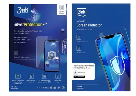 3mk All-Safe SilverProtection+ Phone / Ochranná fólie / AIO systém / Wet Fitting / 25 ks
