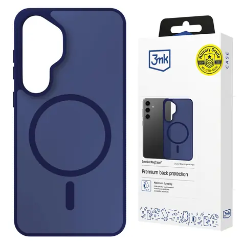 3mk Smoke MagCase modrá průhledná / Zadní kryt / Samsung Galaxy S25 / MagSafe / Military Grade