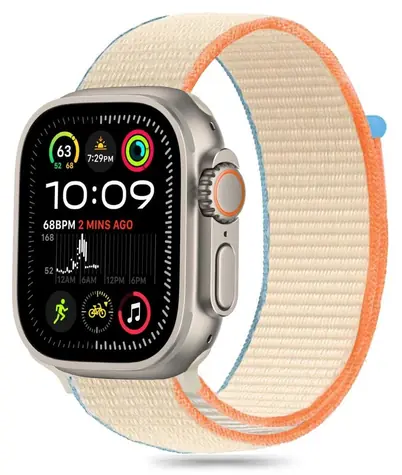 Tech-Protect Nylon béžová / Řemínek pro Apple Watch 6/7/8/9/10/SE/Ultra 1/2 / 44/45/46/49 mm