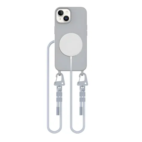 Tech-Protect MagNecklace iPhone 15 šedá / Kryt / MagSafe / Poutko na krk