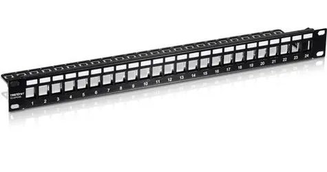 TRENDnet TC-KP24S černý / Patch panel / 24x Keystone / stíněný / 19