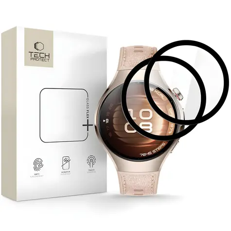 Tech-Protect Glass Flex+ Huawei Watch 5 42 mm černá / Hybridní sklo / 2 ks