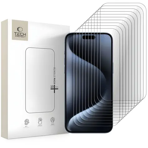 Tech-Protect Tempered Glass Bundle iPhone 15 Pro Max / Ochranné sklo / 10 ks