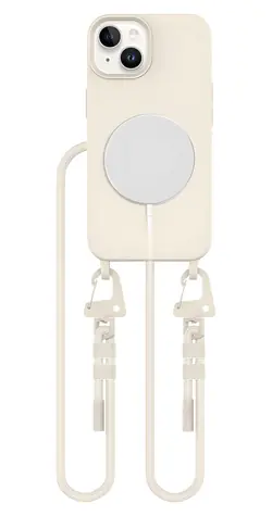 Tech-Protect MagNecklace pro Apple iPhone 14 béžová / Kryt / MagSafe / se šňůrkou na krk