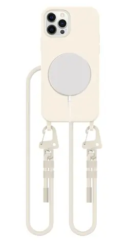 Tech-Protect MagNecklace béžová / Kryt / Apple iPhone 12/12 Pro / MagSafe / se šňůrkou na krk