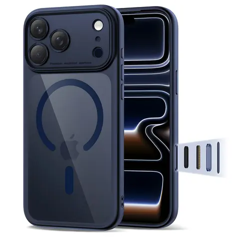 Tech-Protect Magpeak MagSafe průhledná tmavě modrá / Kryt / Apple iPhone 17 Pro / MagSafe