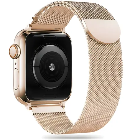 Tech-Protect MilaneseBand zlatá / Řemínek pro Apple Watch / 38/40/41 mm / Series 4/5/6/7/8/9/SE