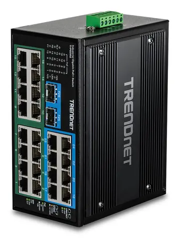 TRENDnet TI-PG262 / Průmyslový switch / 24x Gigabit / 16x PoE+ / 2x SFP / 480 W PoE / DIN-Rail