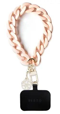 Guess Popruh na ruku 4G Charm Acetát/Akryl růžová / Popruh na telefon / Univerzální