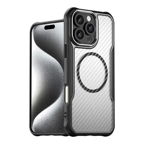 Hurtel Leading Series MagSafe Silicone Case černá / Kryt pro Apple iPhone 16 Pro / Silikon / Podpora MagSafe