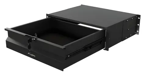 Lanberg Výsuvná police do racku 360 mm černá / Rack police / 19