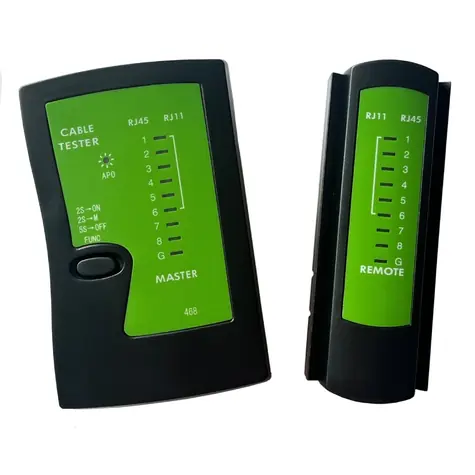 W-Star WS468EC černá / Tester kabelů / RJ45, RJ11 / LED indikace