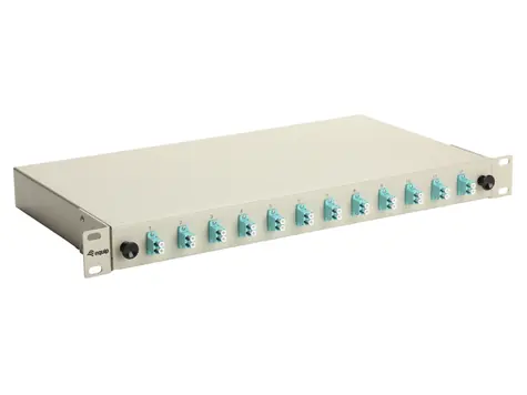 Equip Spojovací box 12-Port LC-Duplex OM3 šedá / Optický spojovací box / Rack 19
