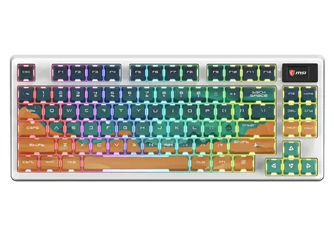 MSI FORGE GK600 TKL Mars / Bezdrátová herní klávesnice / mechanická / 2,4GHz / BT / RGB / USB-C / CZ+SK layout