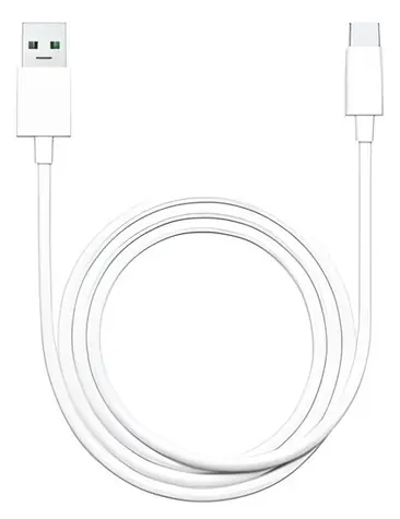 Realme DL129 bílá / Datový kabel / USB-A / USB-C / 65W / VOOC / 1 m