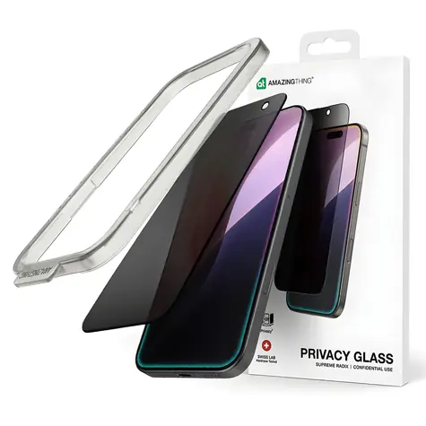 AmazingThing Titan Privacy Glass iPhone 16 Pro Max / Ochranné sklo / Privacy filtr / Tvrzené