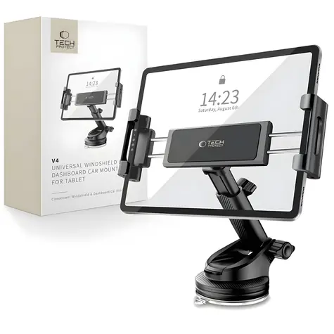 Tech-Protect V4 černá / Držák tabletu do auta / na palubní desku / univerzální