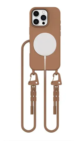 Tech-Protect MagNecklace hnědá / Kryt / Apple iPhone 16 Pro / MagSafe / se šňůrkou