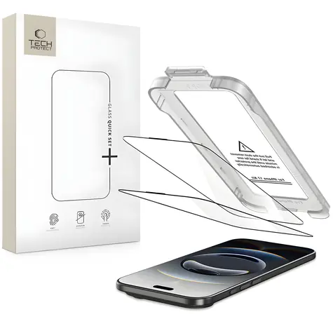 Tech-Protect Quick Set+ černá / Ochranné sklo / Apple iPhone 17 Air / 2 ks / Tvrzené sklo