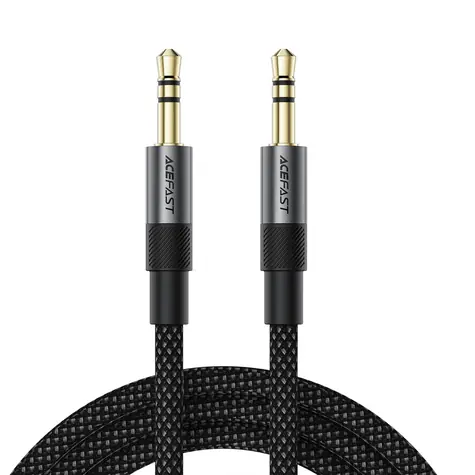 Acefast J10 černá / Audio kabel / Jack 3,5mm (M) - Jack 3,5mm (M) / 1 m