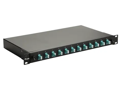 Equip Spojovací box 12-Port LC-Duplex OM3 černá / Optický spojovací box / Rack 19