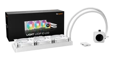 be quiet! Light Loop IO LCD 360mm bílá / Vodní chlazení CPU / 3x120mm ventilátor / IPS displej 2,1