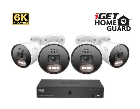 iGET HOMEGUARD HGNVK88604 / 8 kan. 6K rekordér NVR / 4xIP67 6K kamera / PoE / zvuk / AI detekce / LAN / HDMI