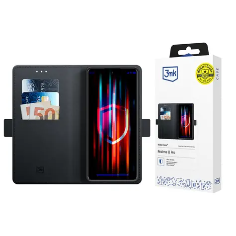 3mk Wallet Case černá / Peněženkové pouzdro / Realme 11 Pro