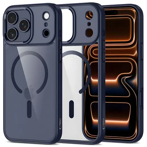 Tech-Protect MagMat transparentní tmavě modrá / Kryt / Apple iPhone 17 Pro Max / MagSafe