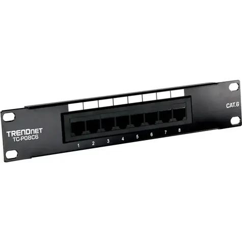 TRENDnet TC-P08C6 černý / Patch panel / 8 portů / Cat6 nestíněný / 10