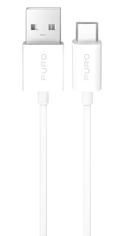 Puro TPE bílá / Datový kabel / USB-A - USB-C / 10 W / 3 m