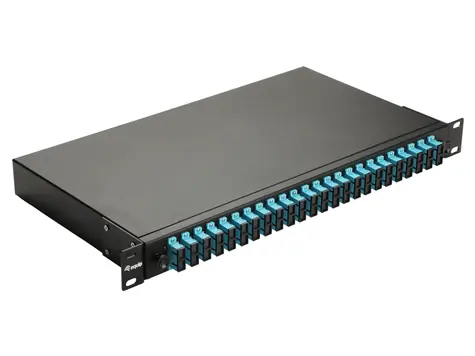 Equip Spojovací box 24-port SC-Duplex OM3 černá / Spojovací box / OM3 Multimode / Rack 1U / 483x243x44 mm