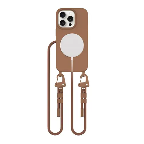 Tech-Protect MagNecklace hnědá / Kryt / Apple iPhone 14 Pro / MagSafe / se šňůrkou
