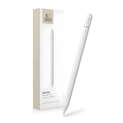 Tech-Protect Digital Magnetic Stylus Pen 3 bílá / Dotykové pero / magnetické / pro Apple iPad